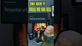 TIPS DURASI VIDEO “VOD” YANG DISARANKAN FACEBOOK| #tutorial #trending