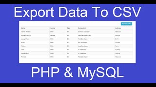 Export MySQL Table Data to CSV in PHP - Complete Source code download