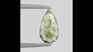 0.61 CT Natural Fancy Green Translucent Color Diamond 8.4 x 4.8 x 2 MM Long Loose Natural Pear Shape