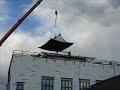 thrangu monastery hoisting of upper roof section