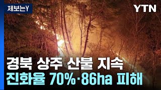 경북 상주 산불 지속...진화율 70%·86ha 피해 / YTN