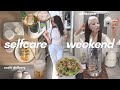 Self care weekend 🤍 sushi takeout, skincare, brunch date, Whole Foods haul