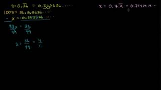 Converting repeating decimals to fractions 2 Linear equations Algebra I Khan Academy