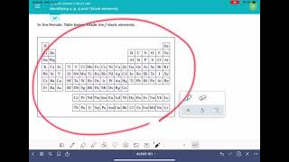 ALEKS: Identifying s, p, d, and f block elements