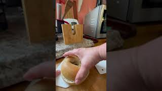 Adjustable Bagel Cutter Slicer Review, Works GREAT!!