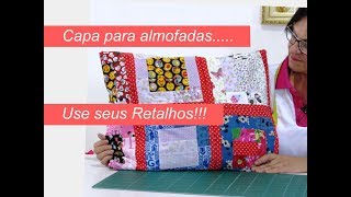 Capa personalizada para almofadas com retalhos.