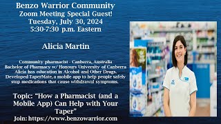 Benzo Warrior Community Hosts Pharmacist Alicia Martin