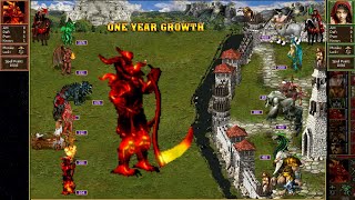 Heroes 3 COMBAT One year growth Mythology was attacked by Inferno