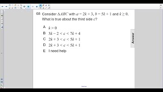 Geometry Triangles Inequalities in Triangles Pt 2 Q68