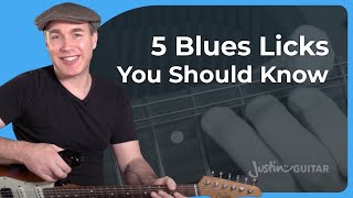 5 Blues Guitar Licks from Minor Pentatonic Scales