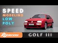 Blender Low Poly Car Creation: Speed Tutorial ❗️GOLF MK III