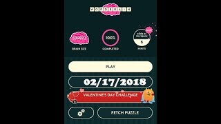 Wordbrain Valentine's Day Challenge February 17 2018