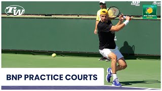 Take a closer look at what the ATP & WTA pros are wearing on the BNP Paribas Open Practice Courts!☀️
