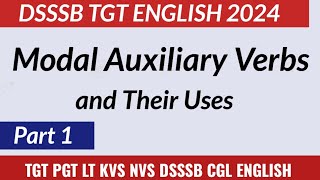 Modal Auxiliary Verbs || TGT PGT English || Million Minds English ||