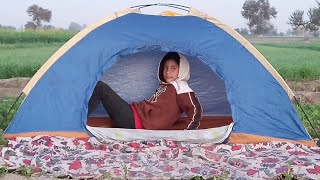 Winter SOLO camping in a HOT tent along the river ASMR