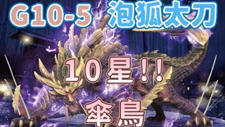 「MHN」魔物獵人NOW-G10-5泡狐太刀挑戰緊急任務10星傘鳥，#過關，躲貓貓式打法😓