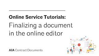 Finalizing a document in the online editor