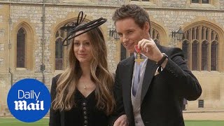 Eddie Redmayne is all smiles after OBE honour ceremony - Daily Mail