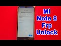 mi note 8 Frp Unlock / Harsu Mobiles