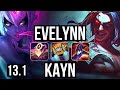 EVELYNN vs KAYN (JNG) | Rank 2 Eve, Rank 8, 11/2/11, Godlike | EUW Grandmaster | 13.1