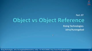 07 Object Vs Object Reference Variable