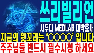 [쓰리빌리언 주가전망] 사우디 MEDLAB 대박호재 발생!! 지금의 윗꼬리는 '○○○○' 입니다 이건 꼭 아셔야 됩니다 주주님들 반드시 필수시청 하세요!! | 강산