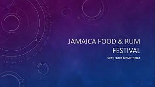 CSEC IT: Food and Rum Festival SBA | Spreadsheet | Sort, Filter & Pivot Table