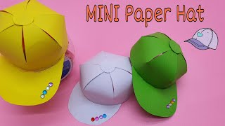 Origami diy, papercraft miniature hat, mini hat paper tutorial, cute mini cap, e