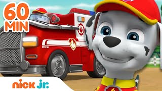 PAW Patrol Marshall Fire Truck Rescues! 🚒 | 1 Hour Compilation | Nick Jr.