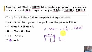 MODE 2 operation for TIMER in 8051 Microcontroller