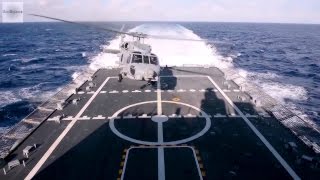 MH-60R Seahawk Takes Off From Littoral Combat Ship USS Fort Worth (LCS-3)