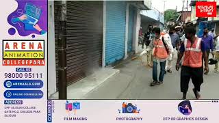 Sanitisation of shops and lanes at hawkers corner, Siliguri