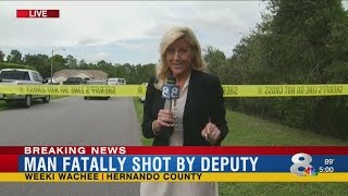 Investigators are at scene of a deadly shooting involving a Hernando County deputy
