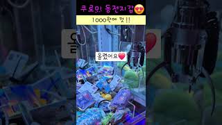 쿠로미 지갑 1000원 컷 !!😍 #미니뽑기 #인형뽑기 #clawmachine #shorts #브이로그 #뽑기 #꿀팁 #쿠로미