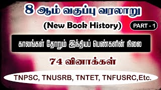 காலங்கள் தோறும் இந்தியப் பெண்களின் நிலை (Part -1) 8th New Book Term-3 History (வரலாறு) | Group 4, 2