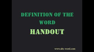 Definition of the word \