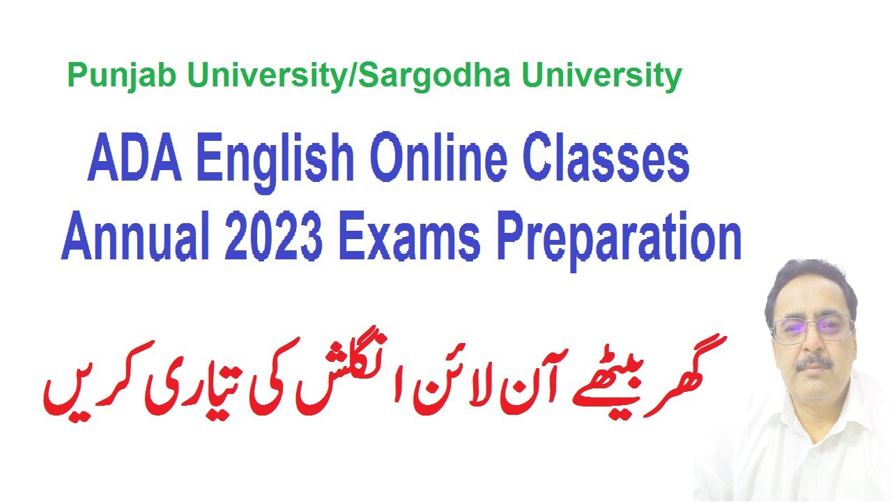 BA ADA Part.1,2 English Online Classes On Google Meet For Annual 2023 ...