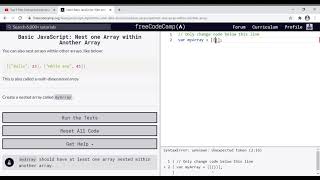 39 - Learn Basic JavaScript Nest one Array within Another Array