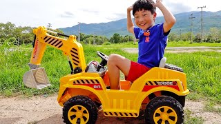 Excavator Car Toy with Power Wheels for Kids Playground Activity