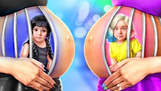 Wednesday Addams and Enid Have CHILDREN!  Funny Pregnancy hacks & More