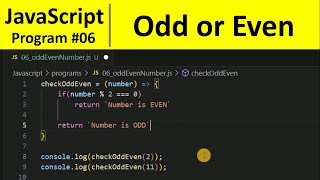 JavaScript Program 6 - Check if a Number is Odd or Even in JavaScript