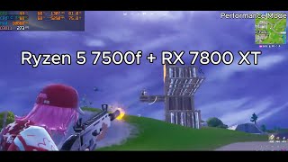 Ryzen 5 7500f + RX 7800 XT Fortnite Gameplay Solos Reload (Performance Mode + DX12) Benchmark