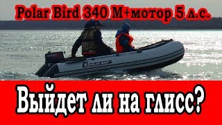 Polar Bird 340 М надувная моторная лодка ПВХ, с мотором тохацу 5 л.с.,  выход на глисс, скорость.