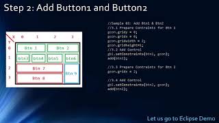 13 Java AWT GridbagLayout & GridBagConstraints GridX, GridY, GridWidth & GridHeight