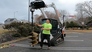 Digging deep holes with Bobcat auger 30c