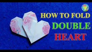How to fold double heart with money Origami