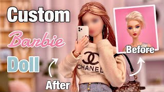 Giving this Barbie Doll a Completely NEW Look! Custom Doll Transformation - Piercings| Hair| Repaint