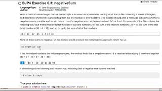 Building Java Programs Chapter 6 Exercise 3 negativeSum