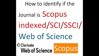 how to know if a journal is indexed | how to check sci indexed journals