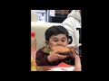 Mini khabib Hasbullah and abdu razik eat salad and burger